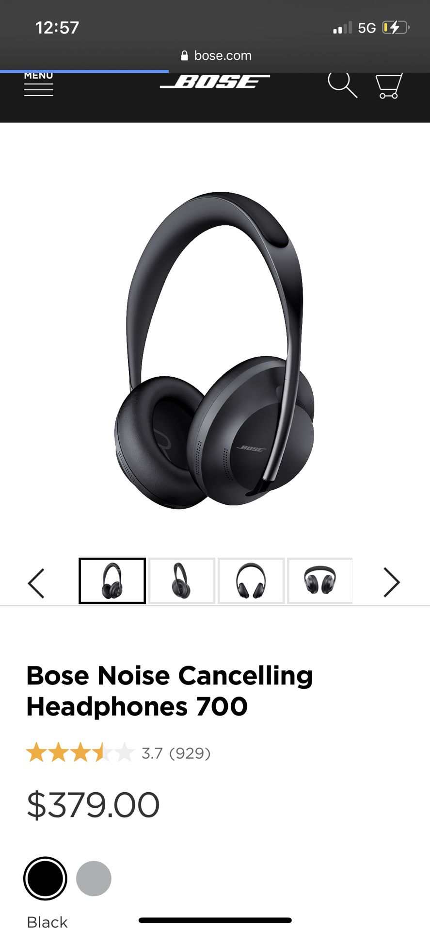 Bose Noise Canceling Headphones 700 , Bluetooth , And Comes With Cord And Charger 