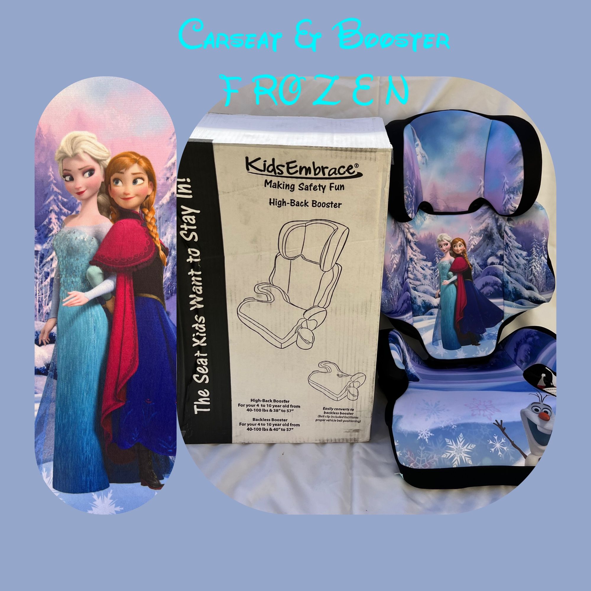 Nuevo Carseat & booster Combinación 2 & 1 FROZEN Elsa & Ana