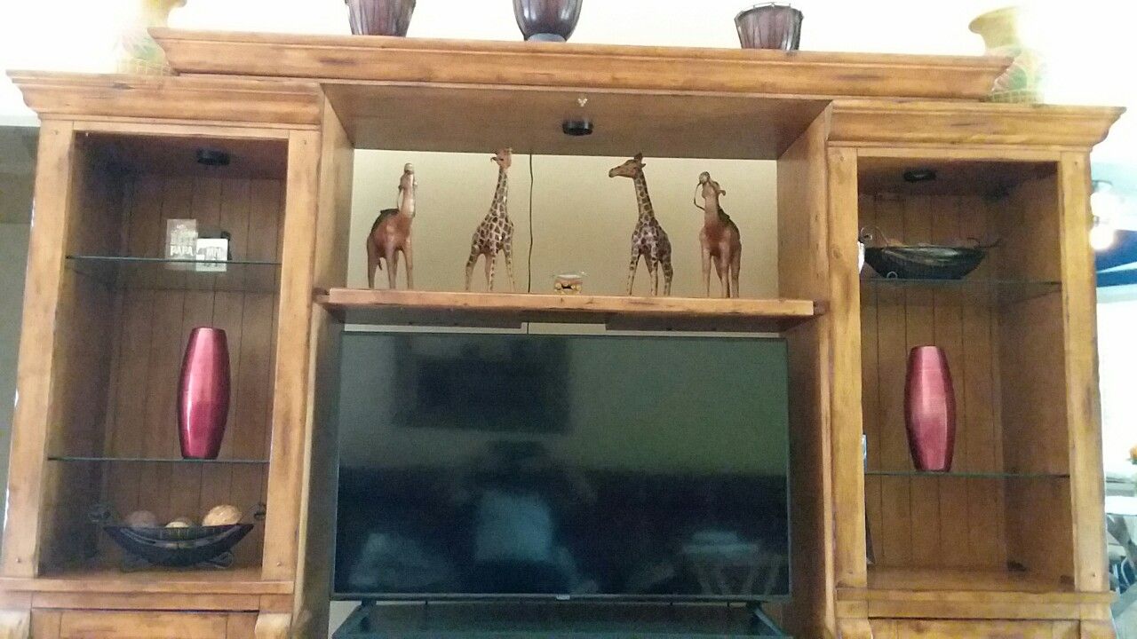 Three sectional entertainment unit