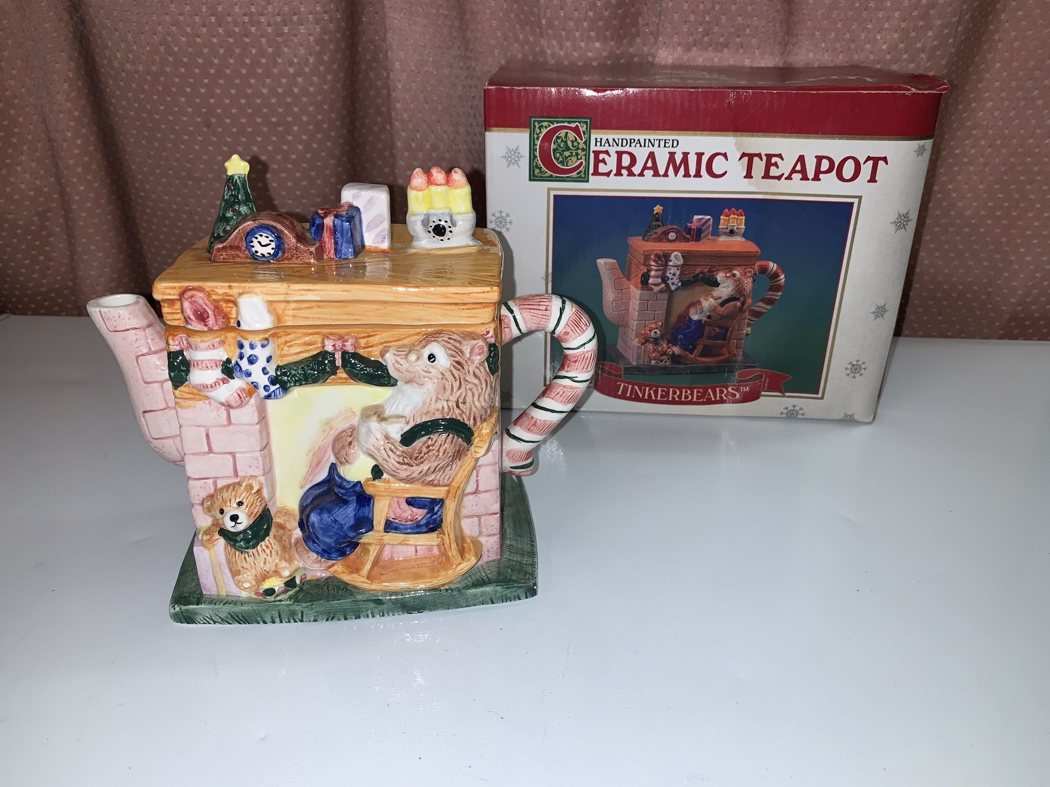 New Ceramic Hand painted Tinker bear Tea Pot Mint Condition