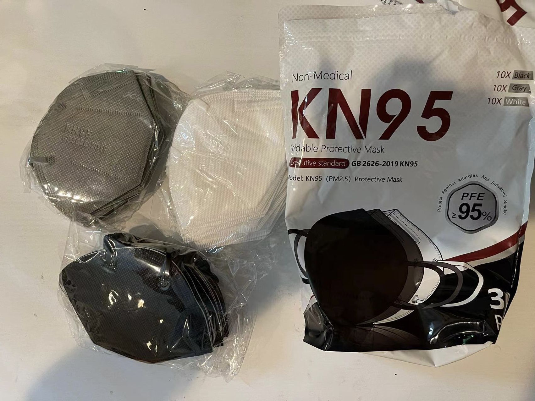 30pcs KN95 mask 3mixed colors