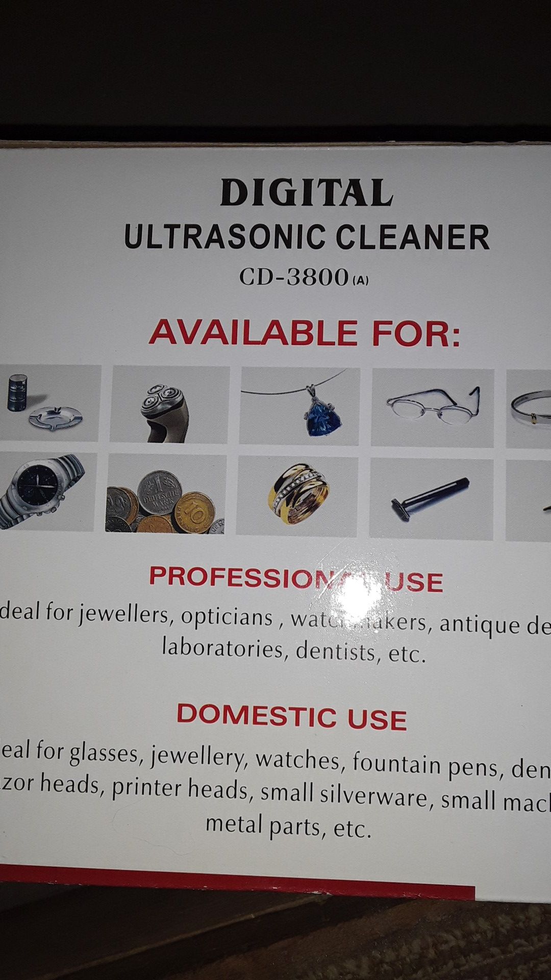 Jewlery Ultrasonic cleaner