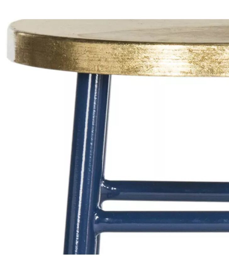 Safavieh Home Collection Emery Navy and Dipped Gold Leaf 24-inch Counter Stool