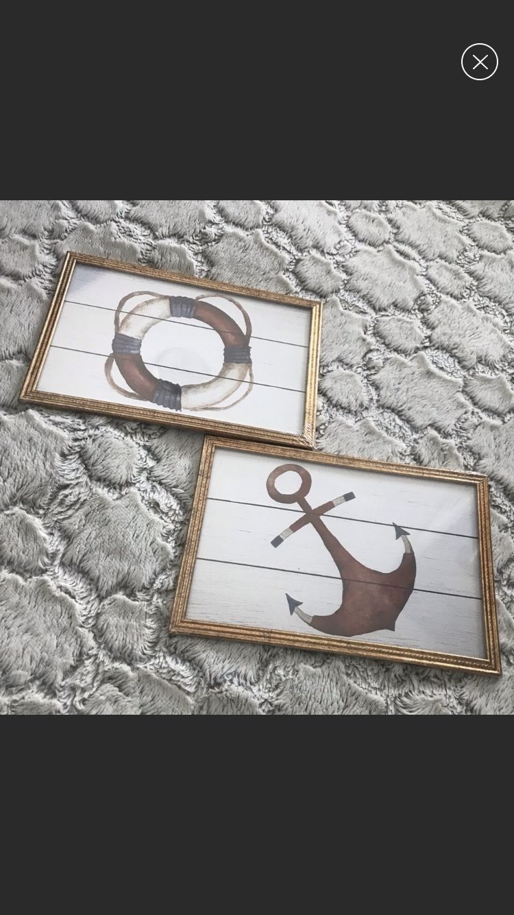 NIB Nautical 2Pc Wall Art Set