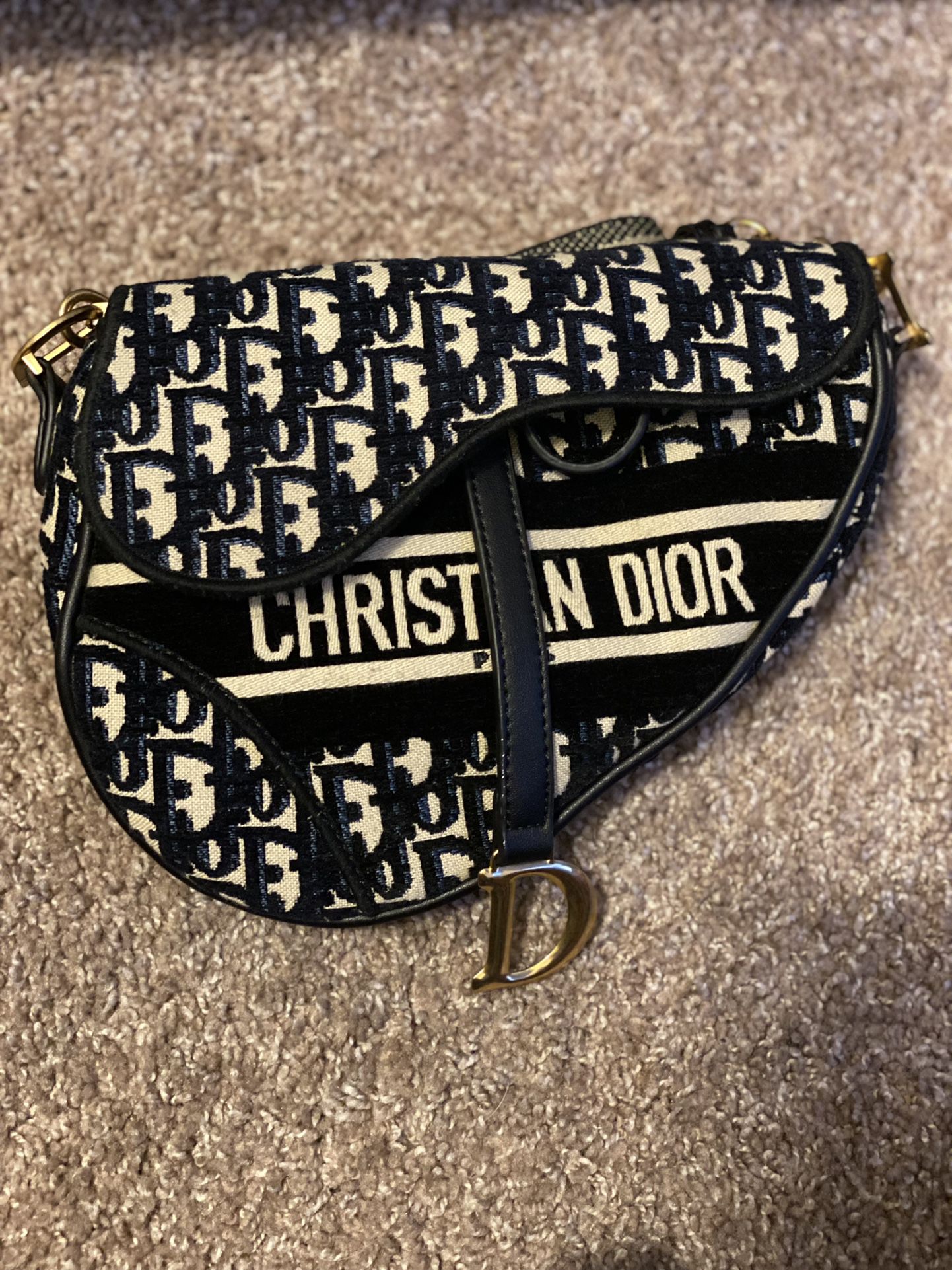 Christian Dior Saddle Bag  (Oblique Blue) No Box