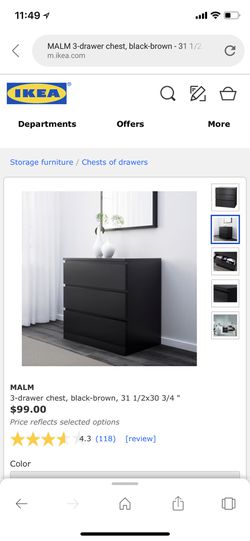 Ikea Malm Dresser 3 Drawer Chest Black, Ikea Malm Dresser Instructions 3 Drawer