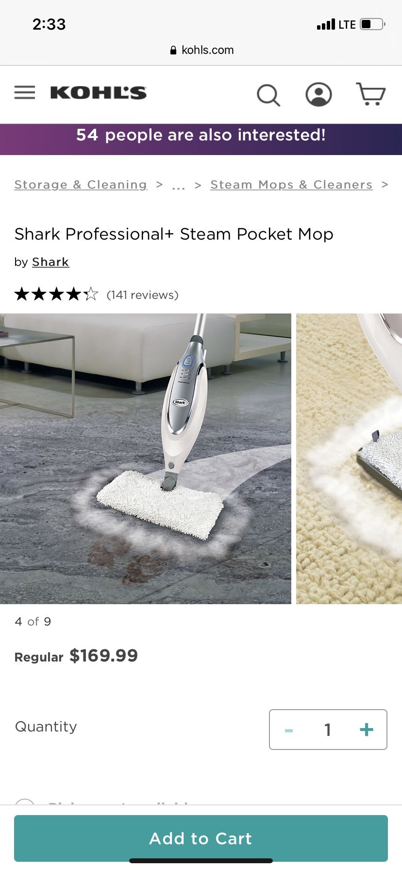 Shark three in one steam cleaner