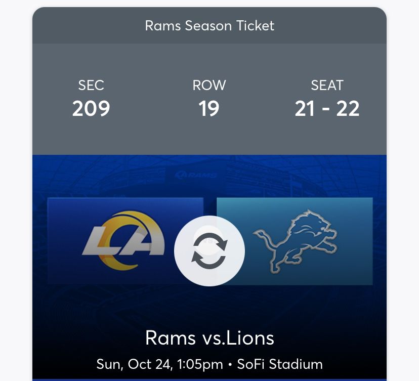 Rams vs Lions @ SoFi Stadium