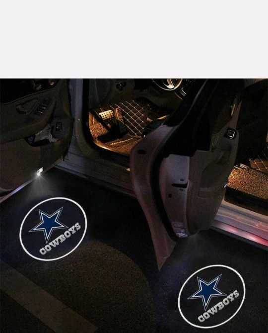 2 Dallas Cowboys Projector Car Door Lights.  No tools needed.
