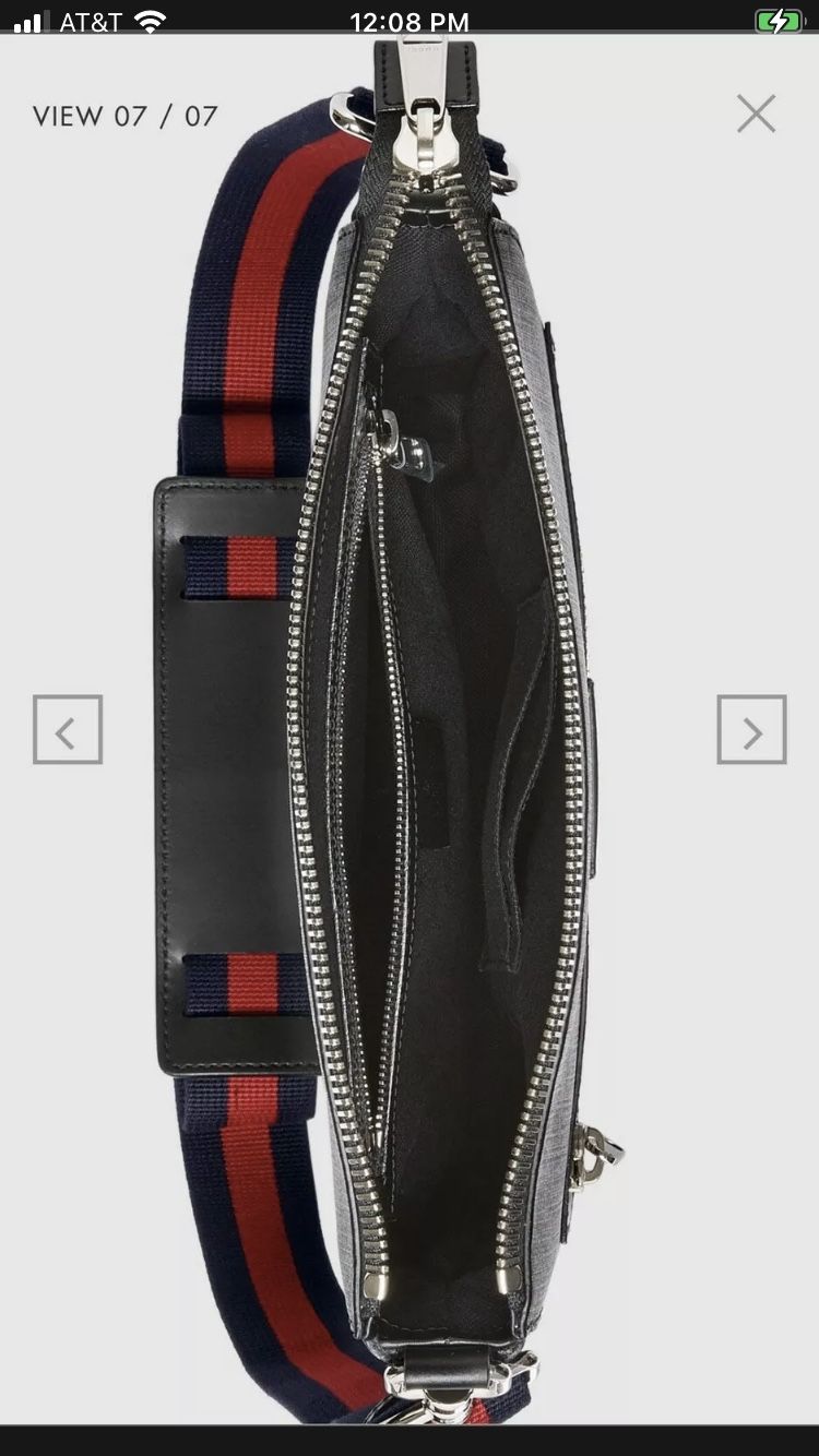 AUTHENTIC GUCCI SUPREME GG WEB STRAP MESSENGER BAG LARGE 474137 USED ONCE