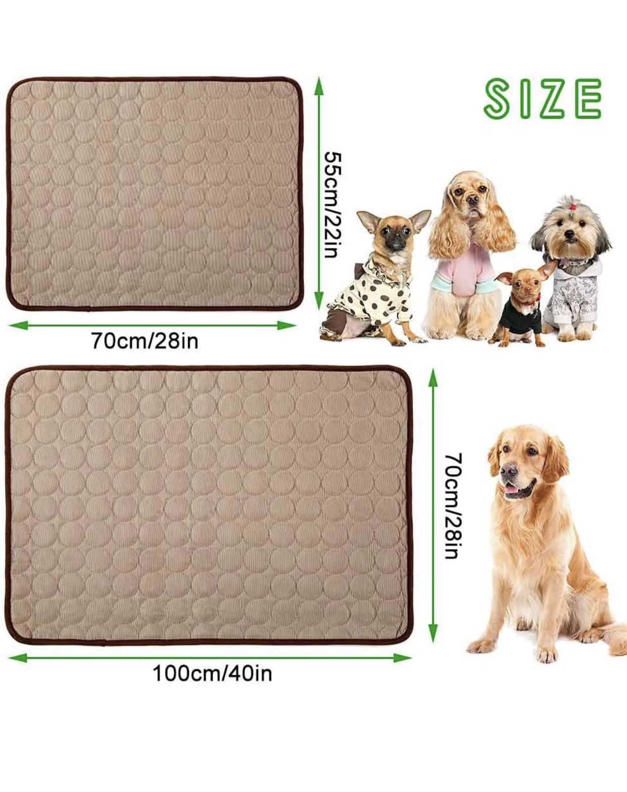 Jaaytct Cooling Mat for Dogs Cats Ice Silk Pet Self Cooling Pad Blanket for Pet Beds/Kennels/Couches /Car Seats/Floors