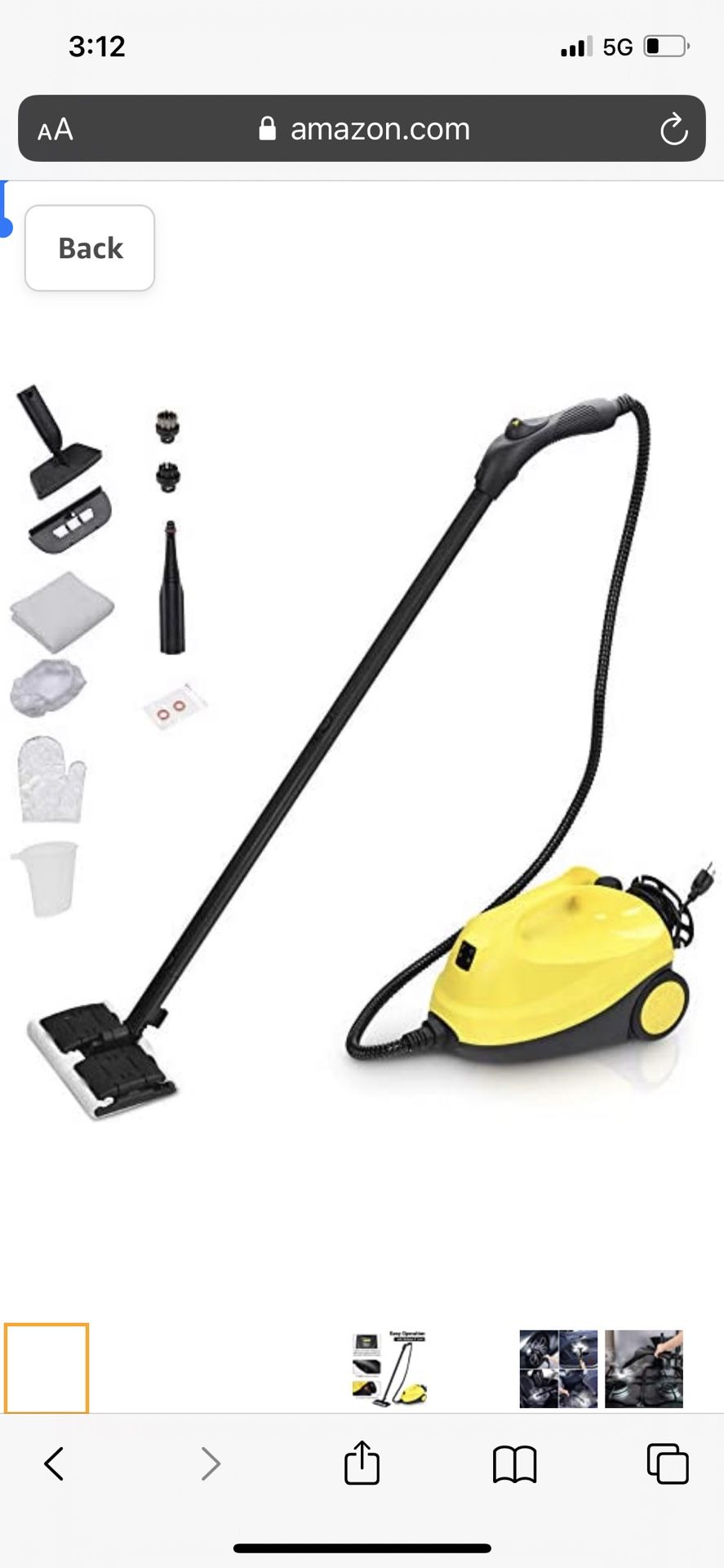 1500W Multifunctional Steam Cleaner Heavy Duty Steamer 13 Accessories with 1.5L Tank Chemical-free Rolling Cleaning Machine for Carpet, Floors, Window