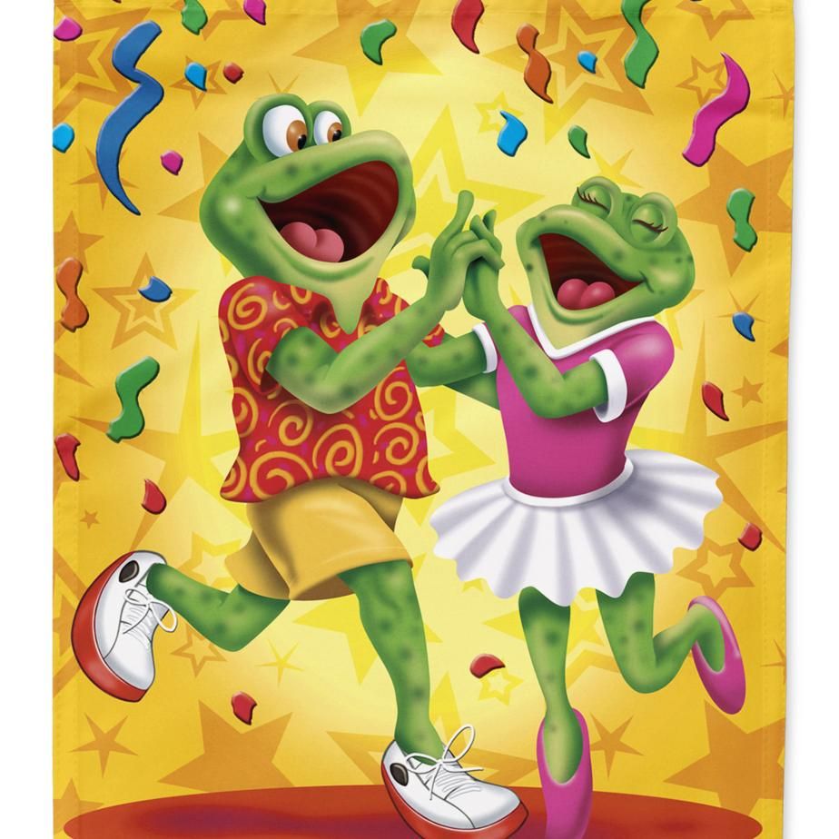 Caroline's Treasures APH3874GF Frog Swing Dancing Flag Garden Size , Small, multicolor