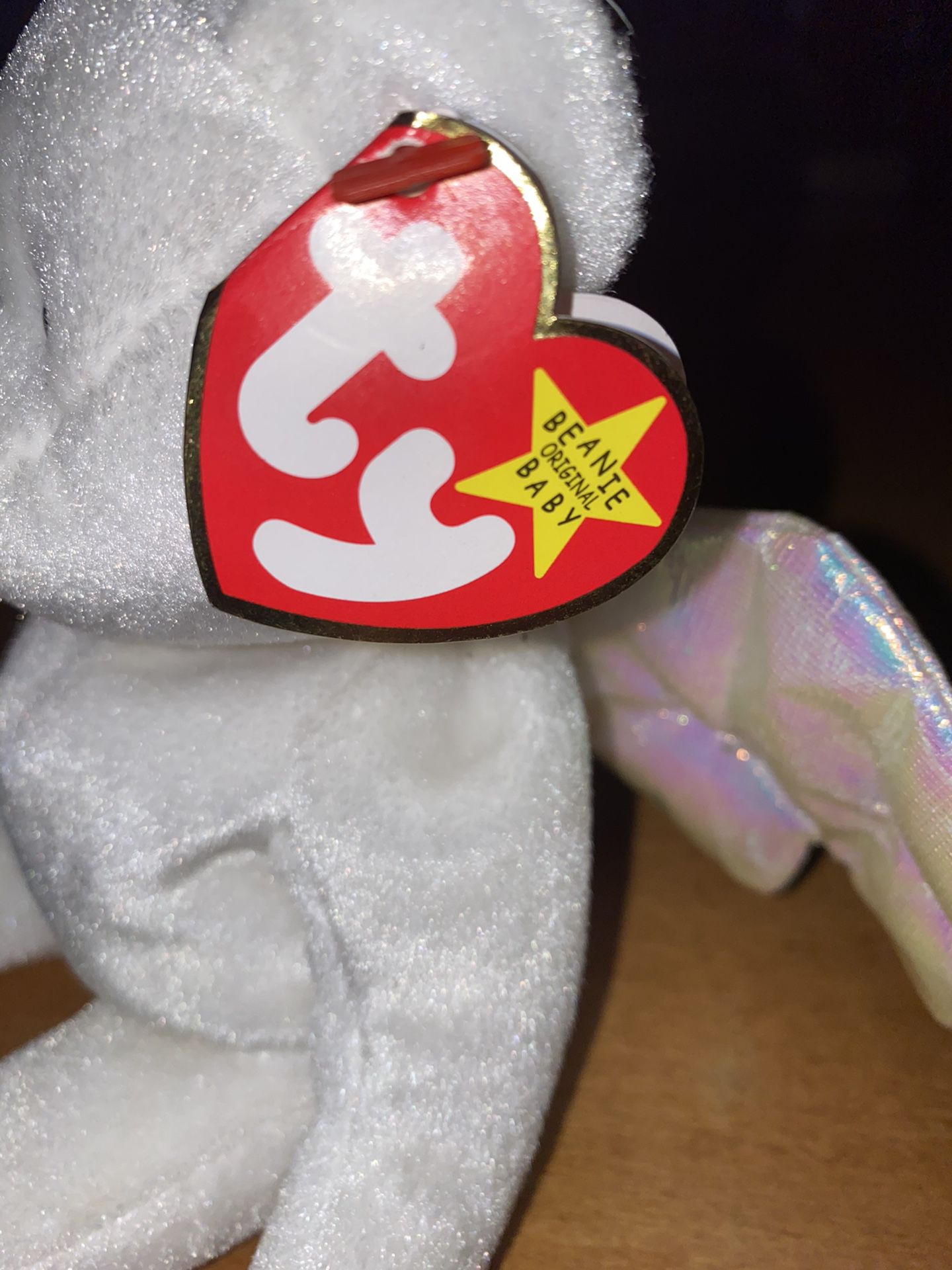 💯Rare Collectible “Halo Bear” Beanie Baby With 1998 Tag