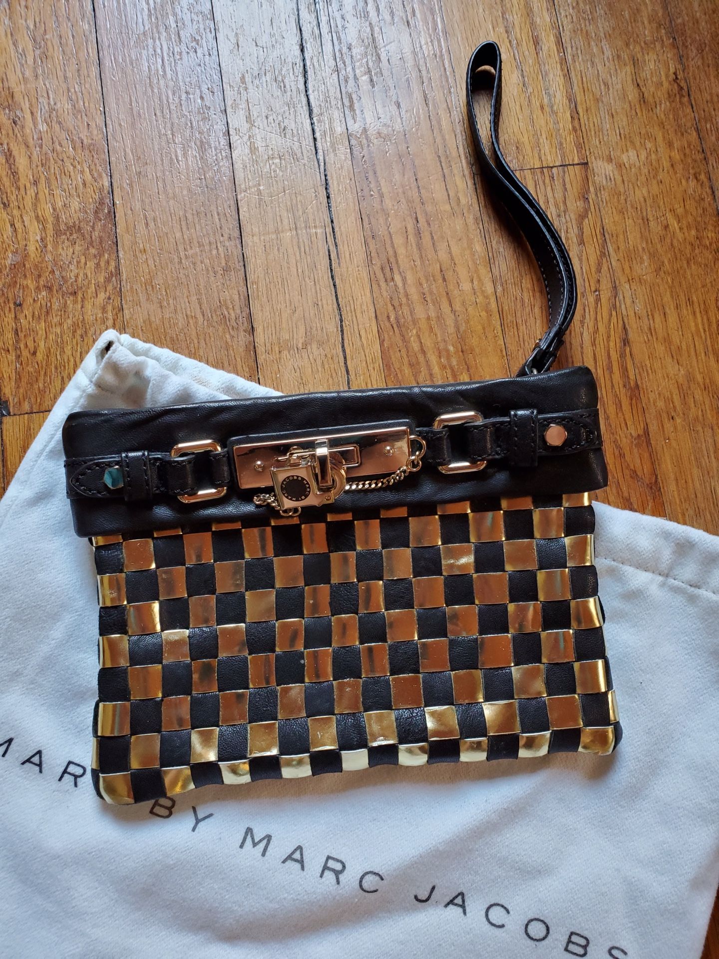 Marc By Marc Jacobs Check Leather Wristlet