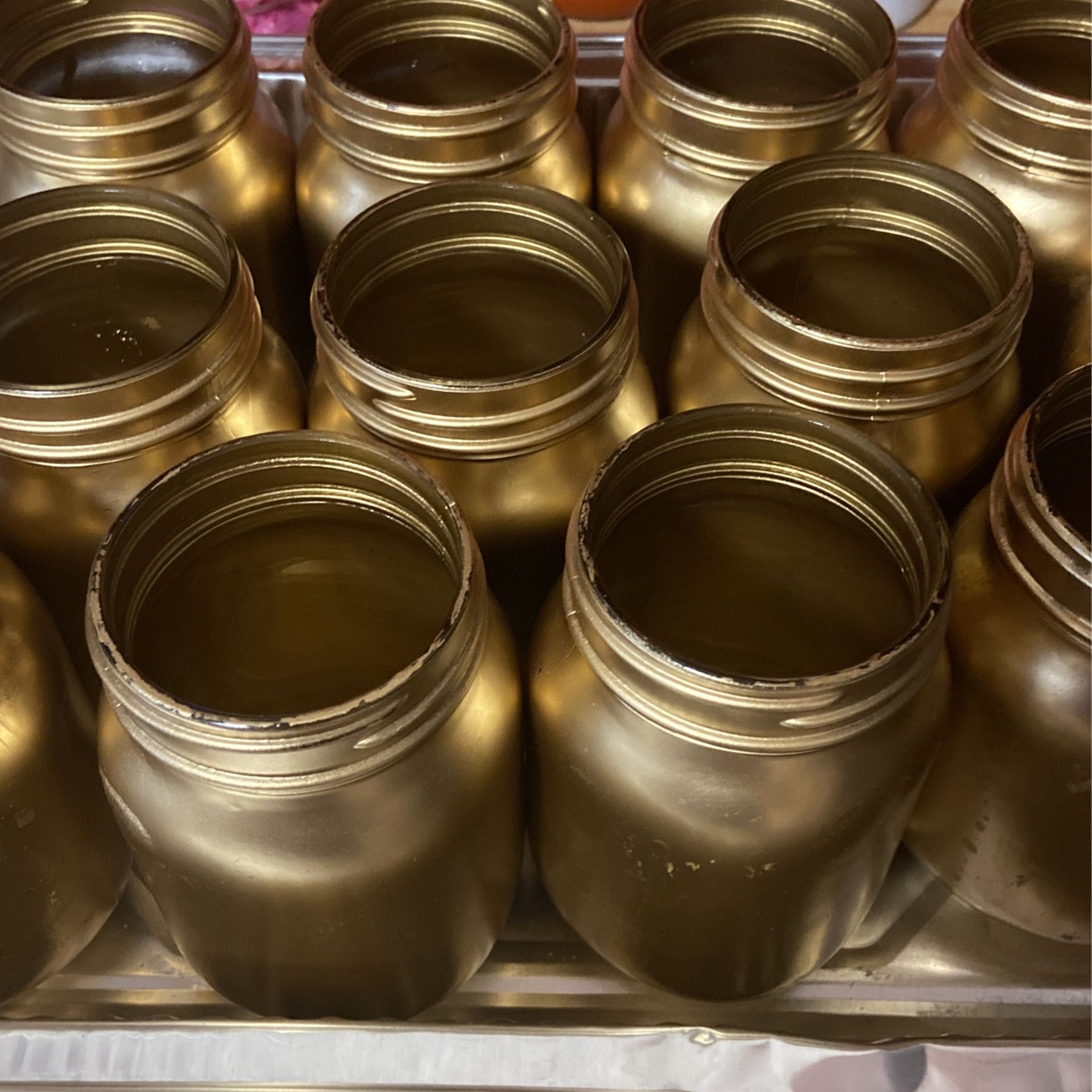 Gold mason jars
