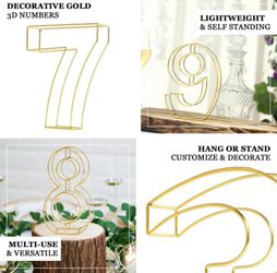 Gold Metal Wire Table Numbers Thumbnail