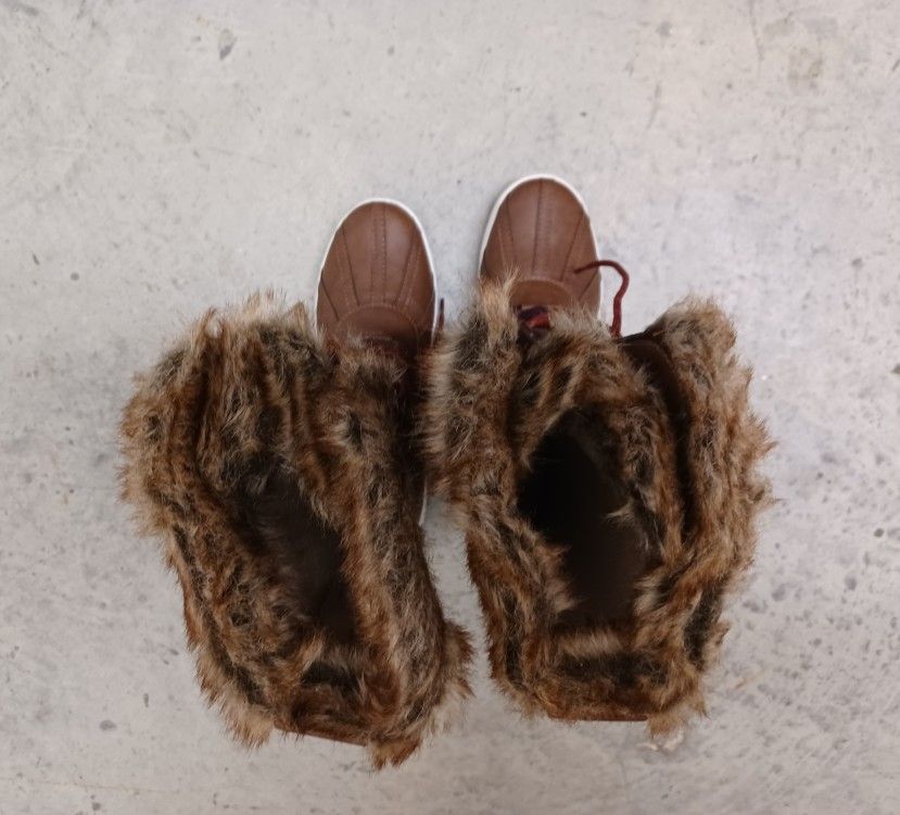 JustFab Quilted Faux Fur Winter Boot Sz.9