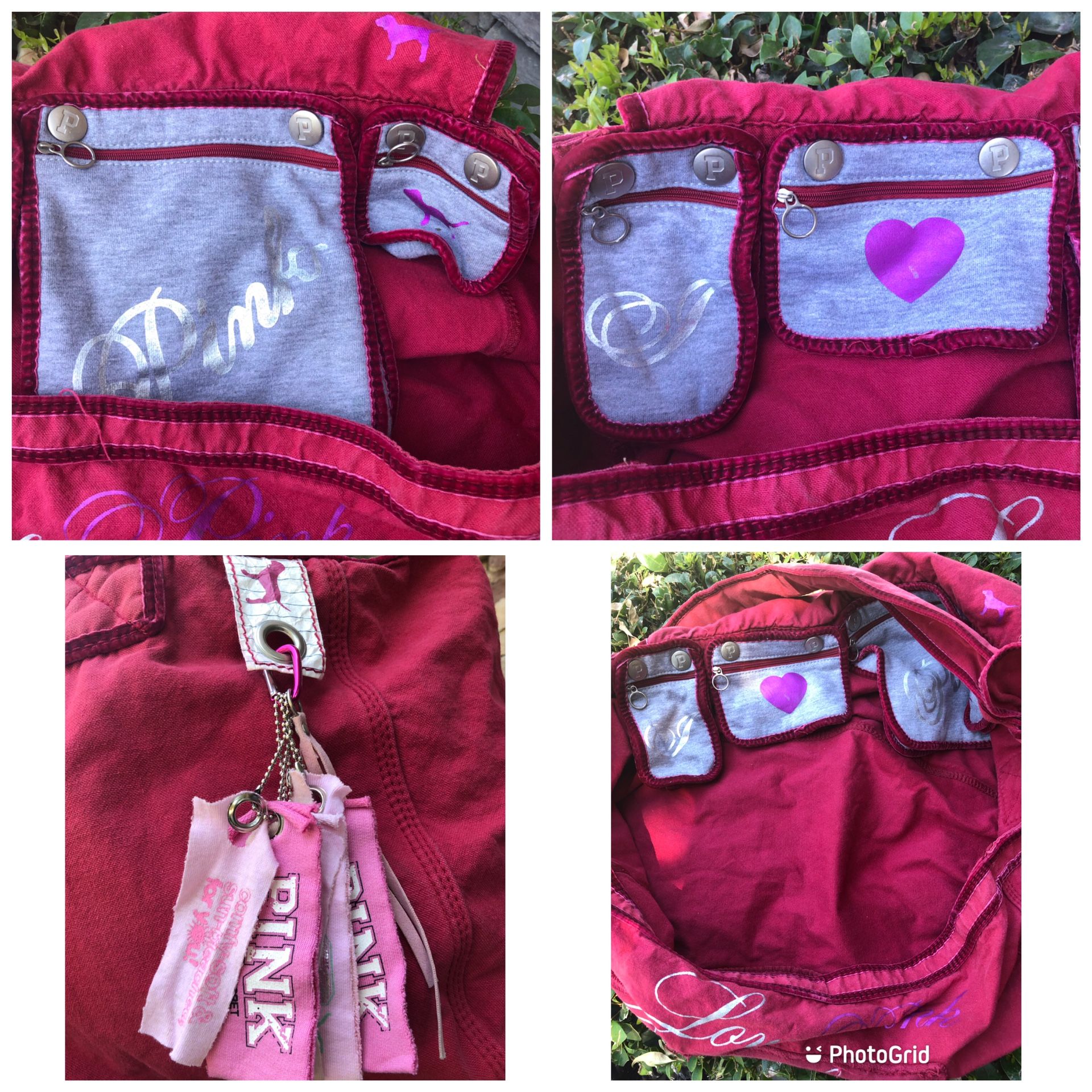 Victoria’s Secret Love PINK & Rock N’ Roll Large Crossbody Shoulder Duffle Bag