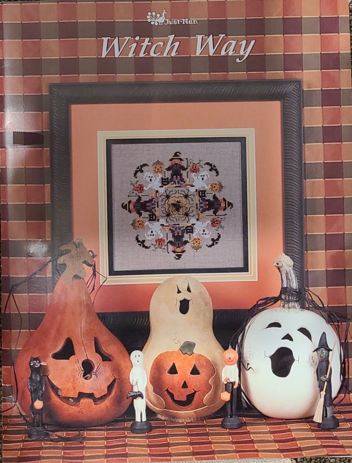 Halloween Cross-Stitch Pattern, Fabric, and Charm