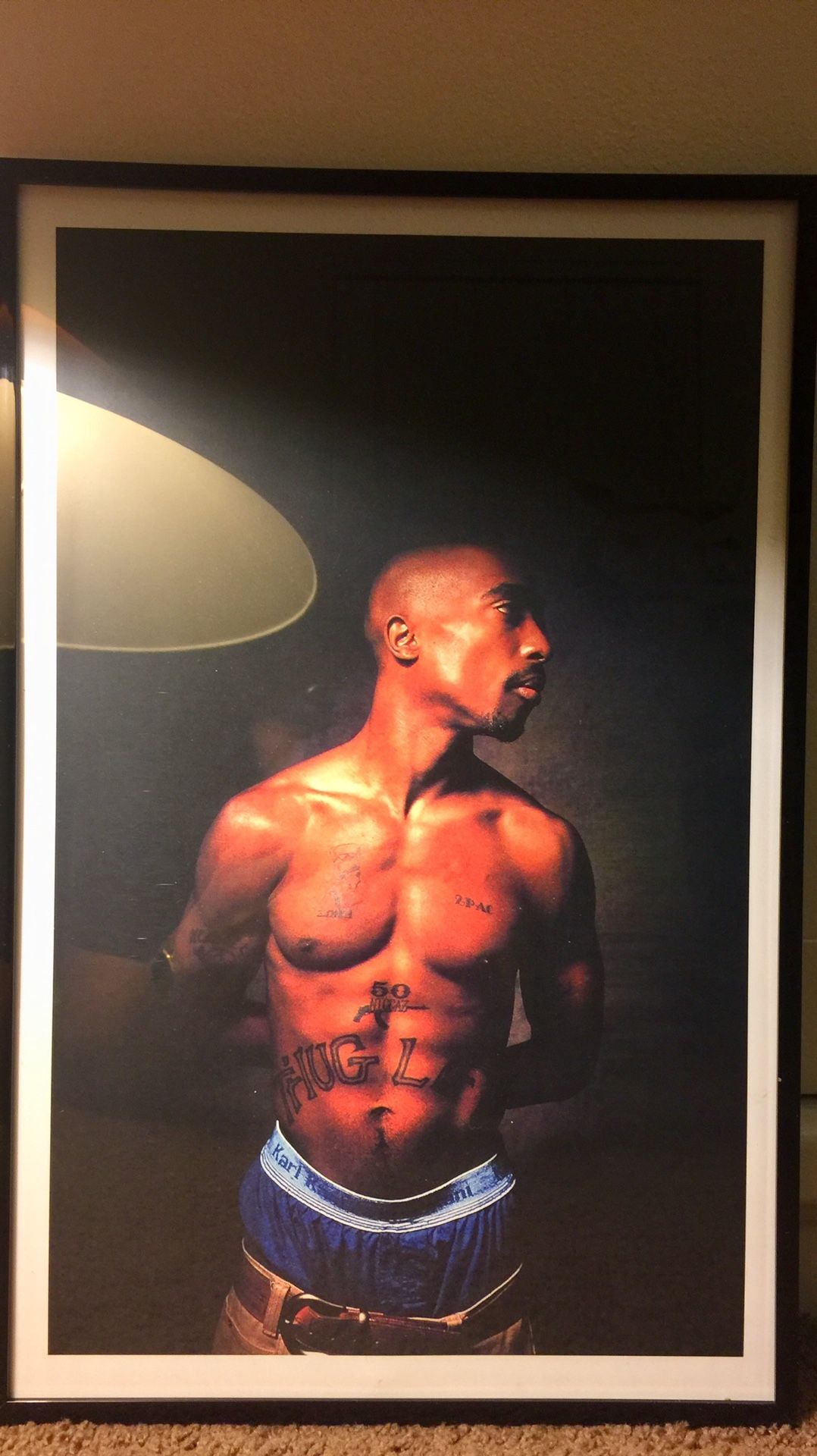 Tupac Print And Poster In Glass Frame