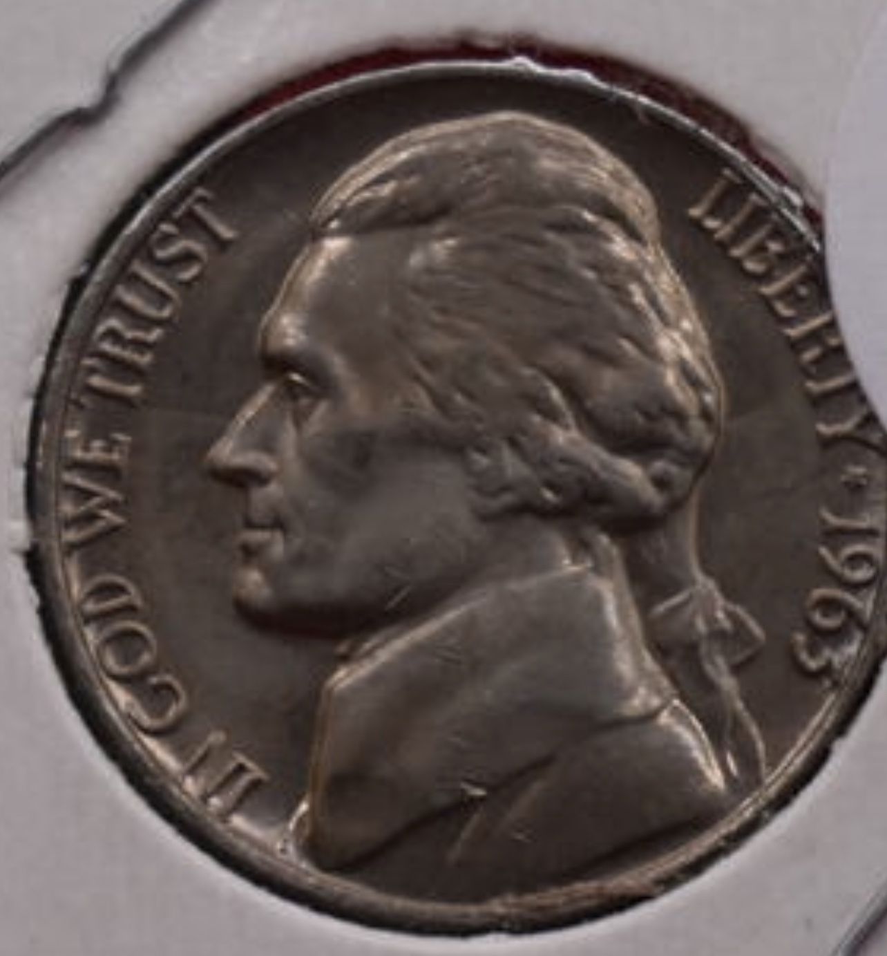 1963 Jefferson Nickel Light Doubling On Revere - Bu