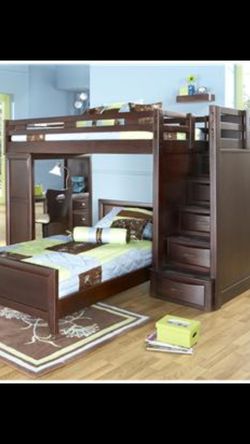 Ivy League Twin Loft Bed With Steps, Ivy League Twin Step Bunk Bed