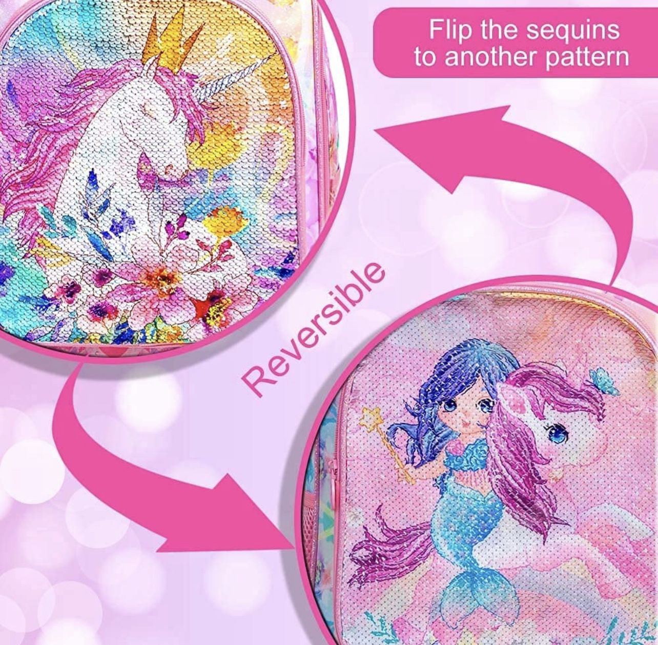 Unicorn Rolling Backpack (4 Pieces) 
