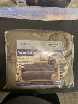 H.VERSAILTEX Sofa Cover Quilted Thick Velvet Plush Couch Cover for 3 Cushion Sofa Slipcover Protector from Pets Dogs, Non-Slip Two Elastic Straps on B Thumbnail