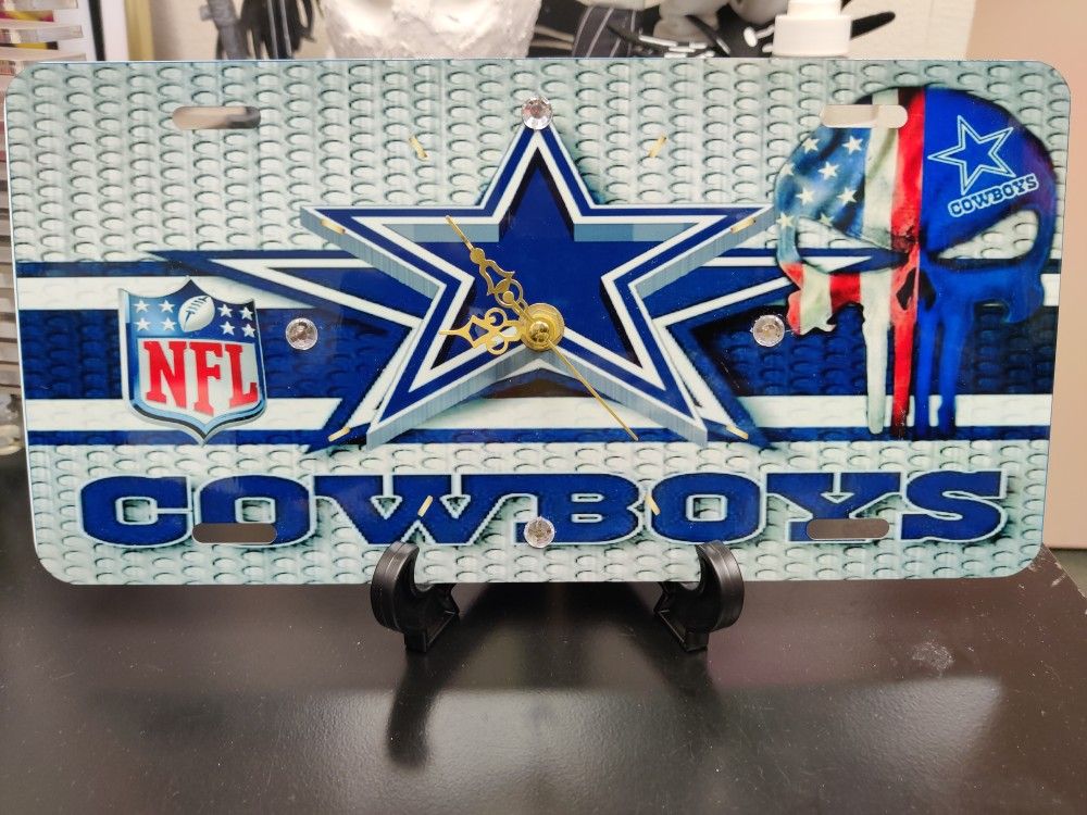 Dallas Cowboys License Plate Clock