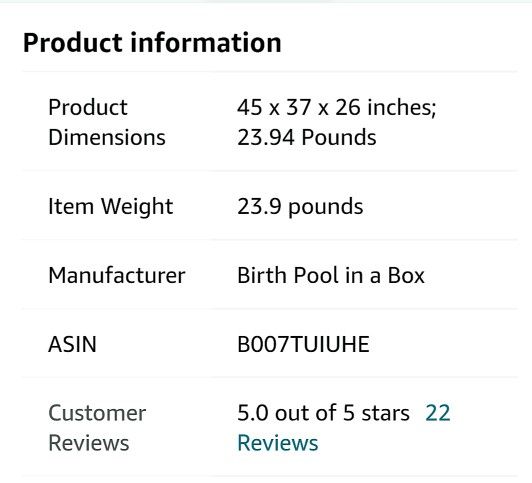 New, never opened home birth tub and liner