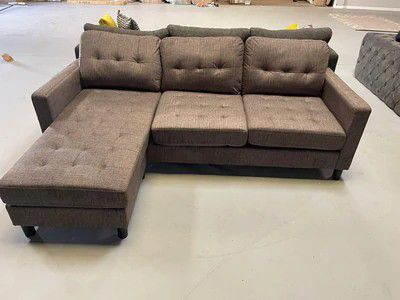 Gray - Sectional Sofa & Reversible Ottoman - In Stock * * * Same Day Delivery * * * Financing Available