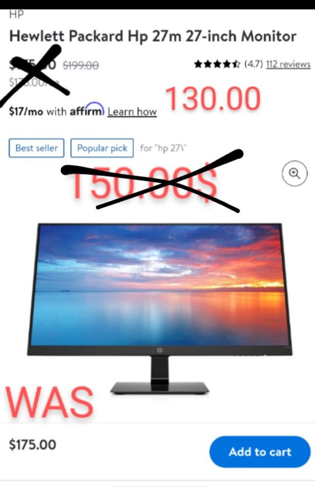 27 INCH HP Monitor