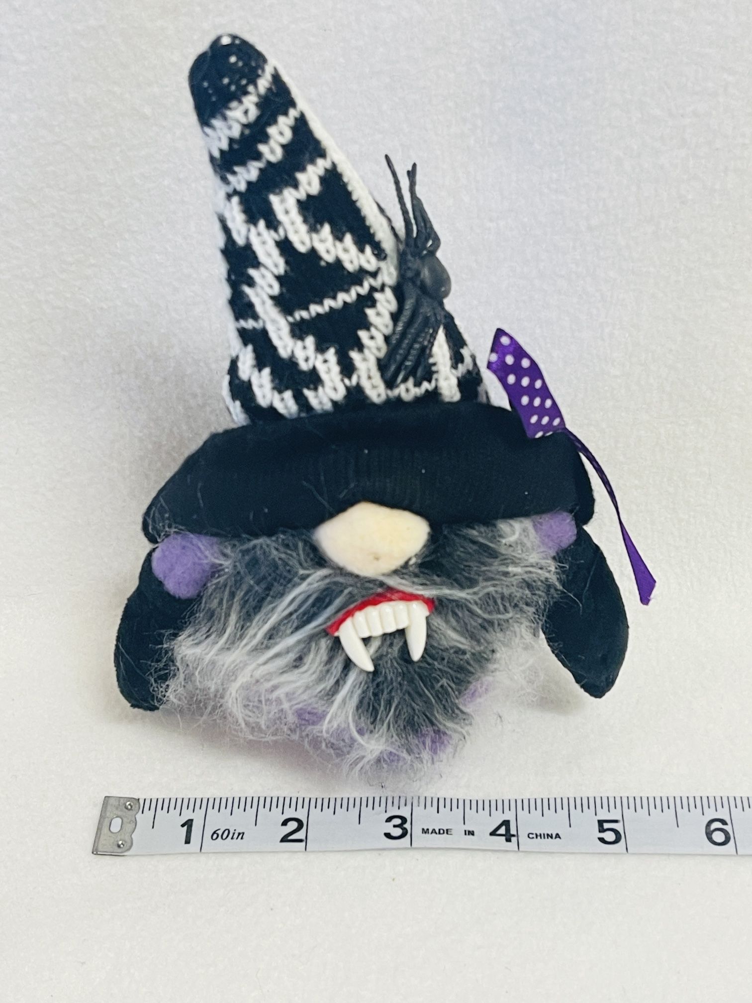 Handmade! Plush! Halloween / Wizard w/ Vampire Teeth Gnome # 1 - Shipping Available!