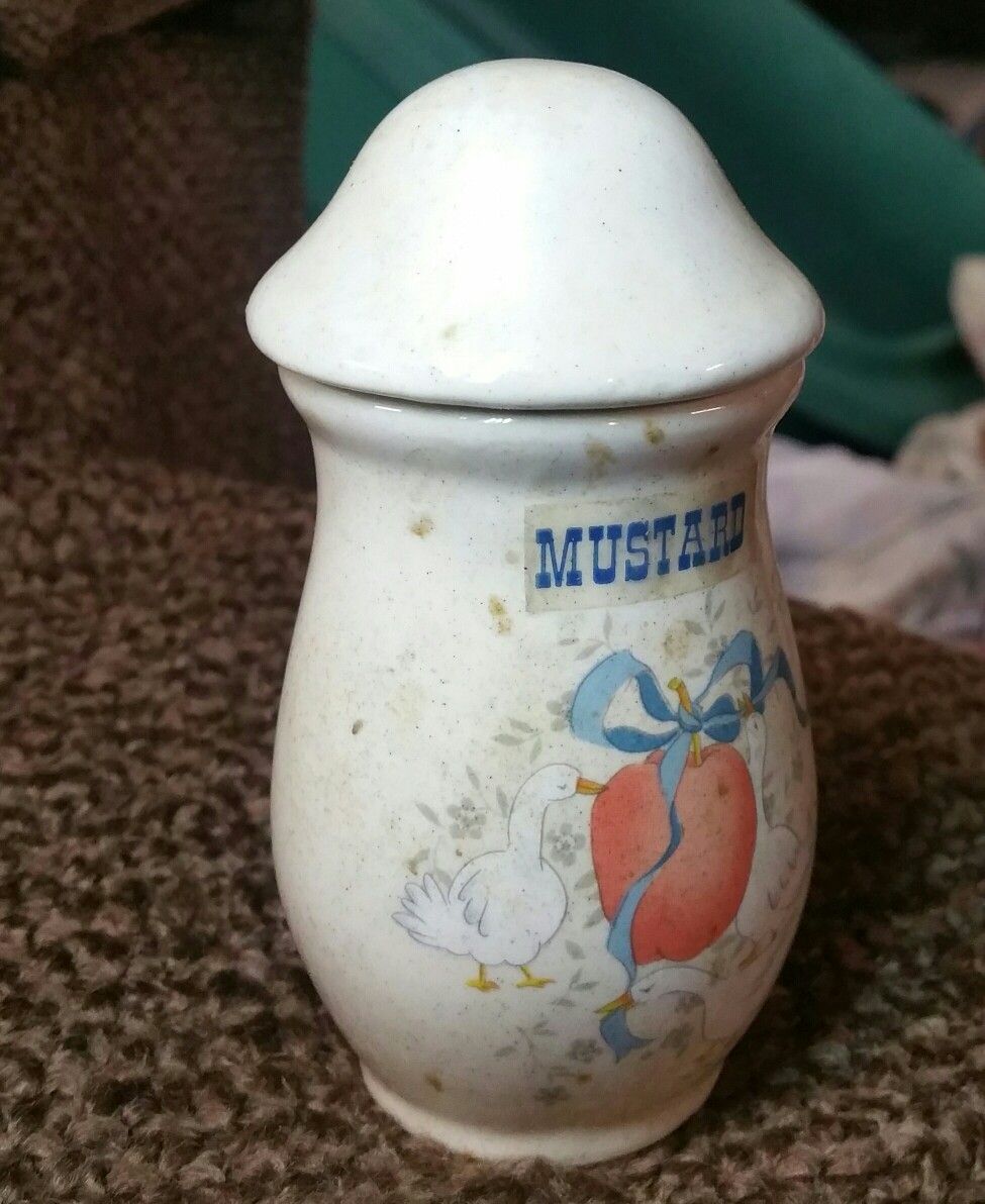Vintage Geese & Apples spice jars