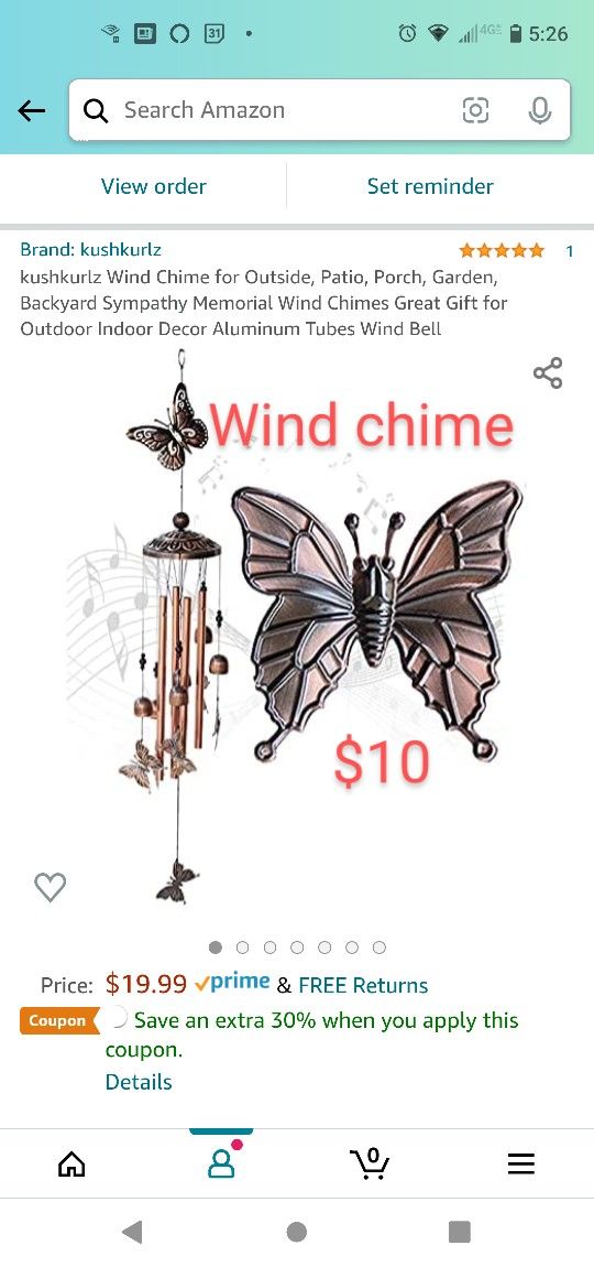 New! Wind Chime for Outside, Patio, Porch, Garden, Backyard Sympathy Memorial Wind Chimes Great Gift for Outdoor Indoor Decor Aluminum Tubes Wind Bell