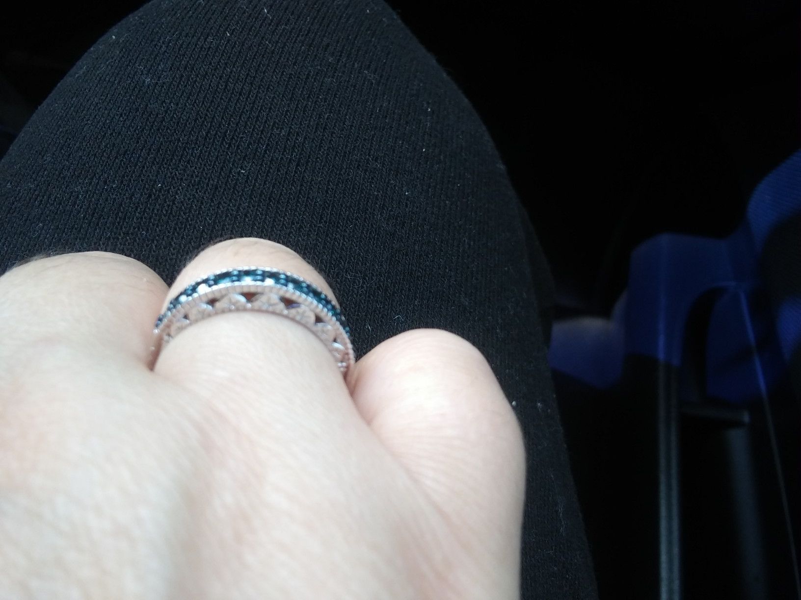 Sterling silver sapphire wedding band