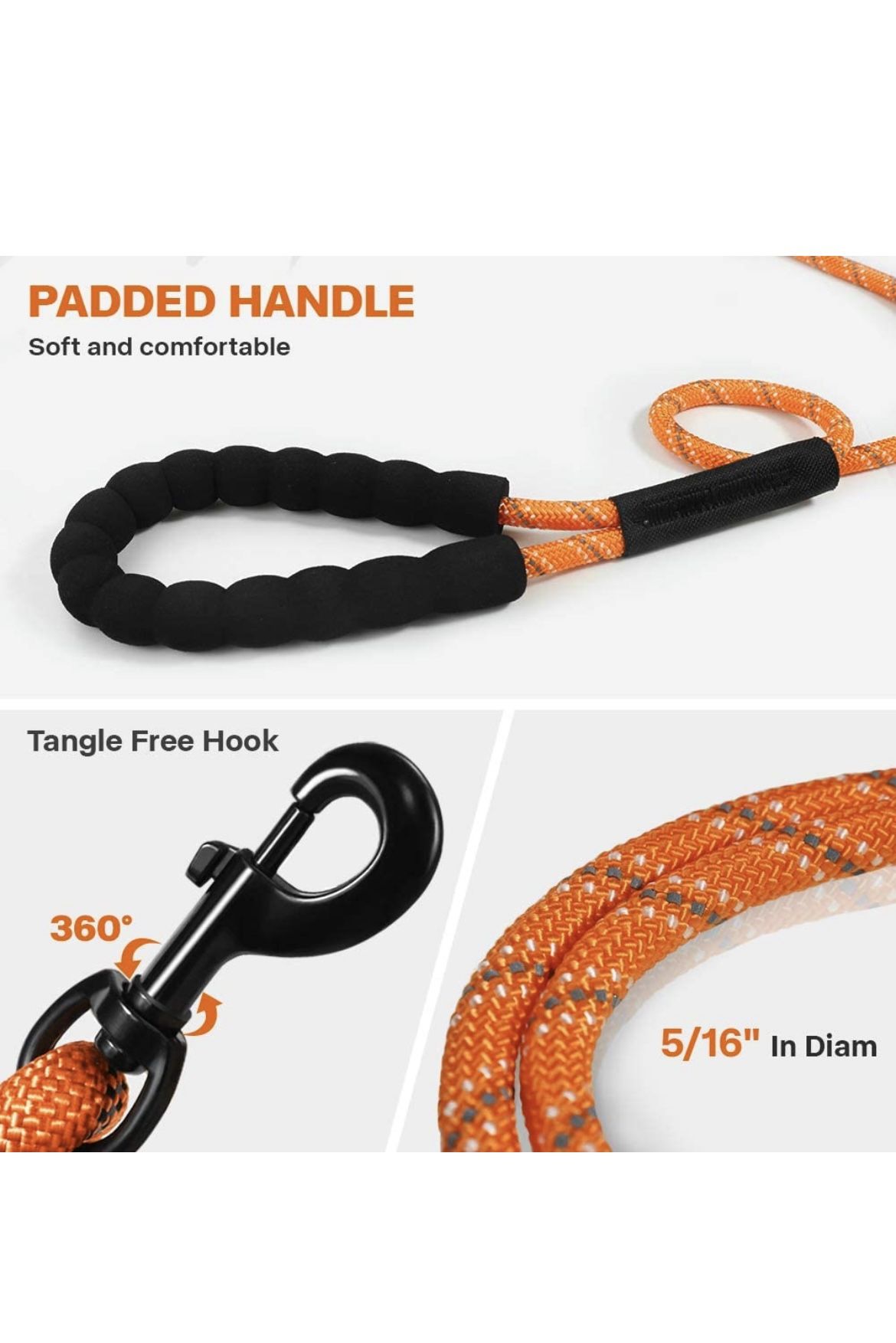Taglory Dog Training Leash,Long Dog Rope Leash - 15 Ft