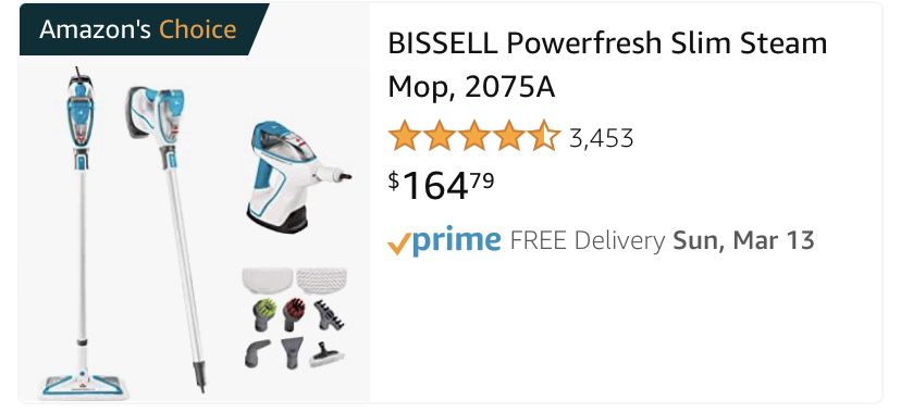 Bissell Powerfresh Steam Mop/Cleaner 3 In 1