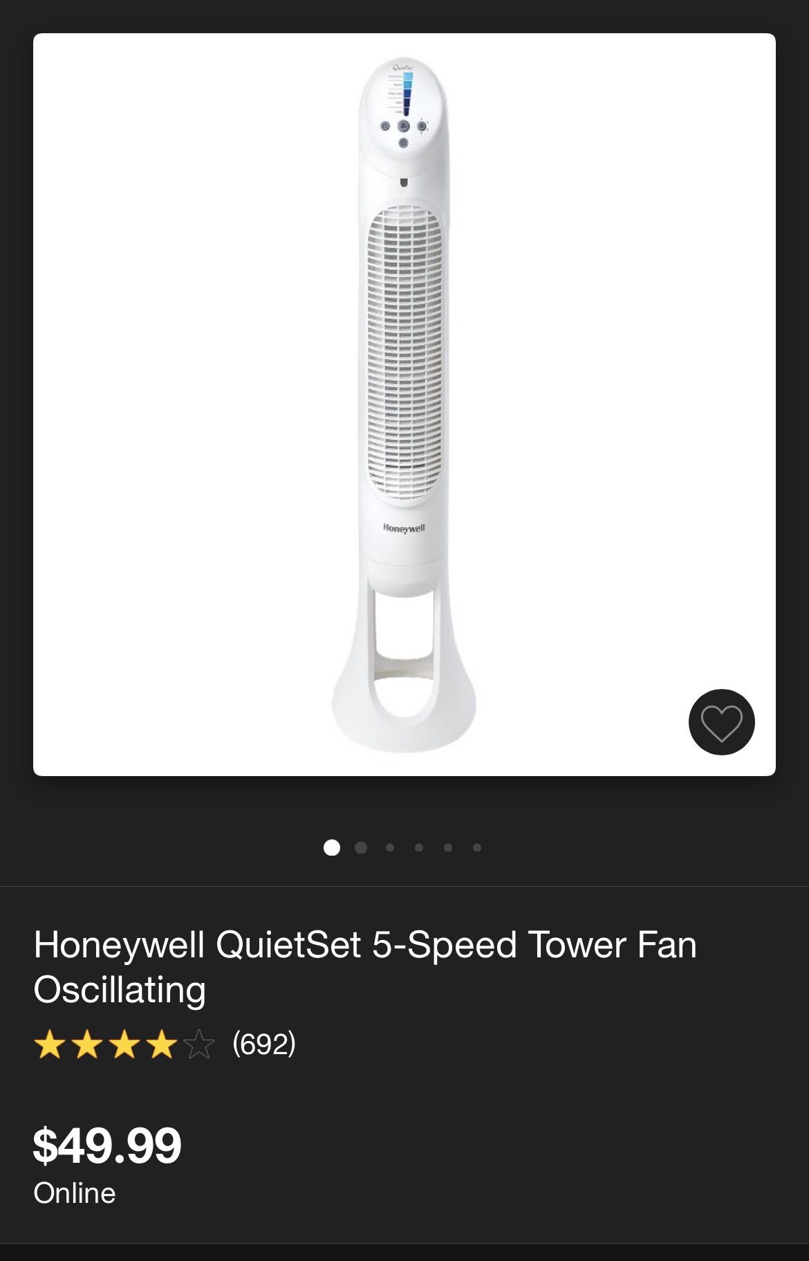 Honeywell QuietSet Fan