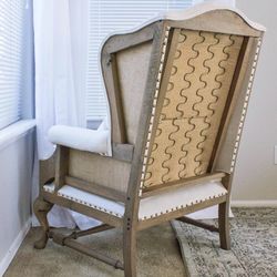 Pair of Restoration Hardware deconstructed wingback chairs Thumbnail