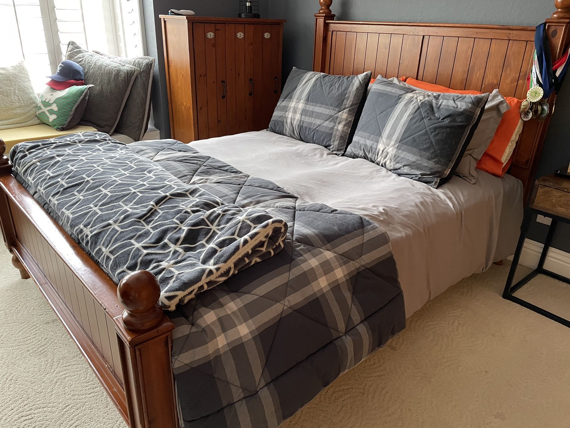 Pottery Barn Thomas Full Size Bed And Storage Locker / Bookcase