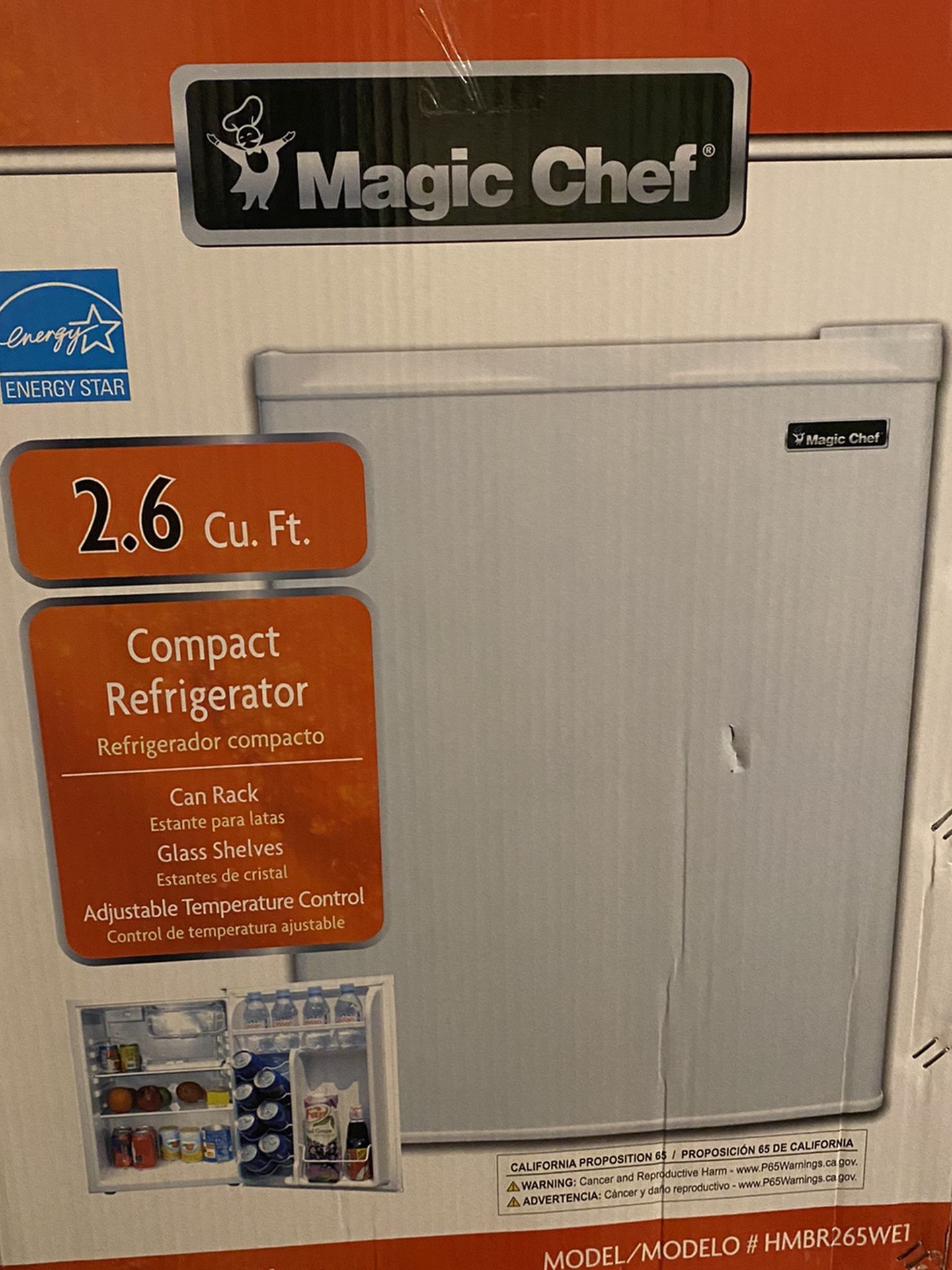 Magic Chef 2.6 Cu Ft Compact Refrigerator