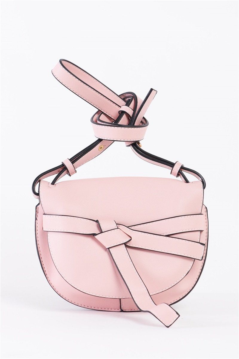Jessyka Faux Leather Crossbody Bag - Pink