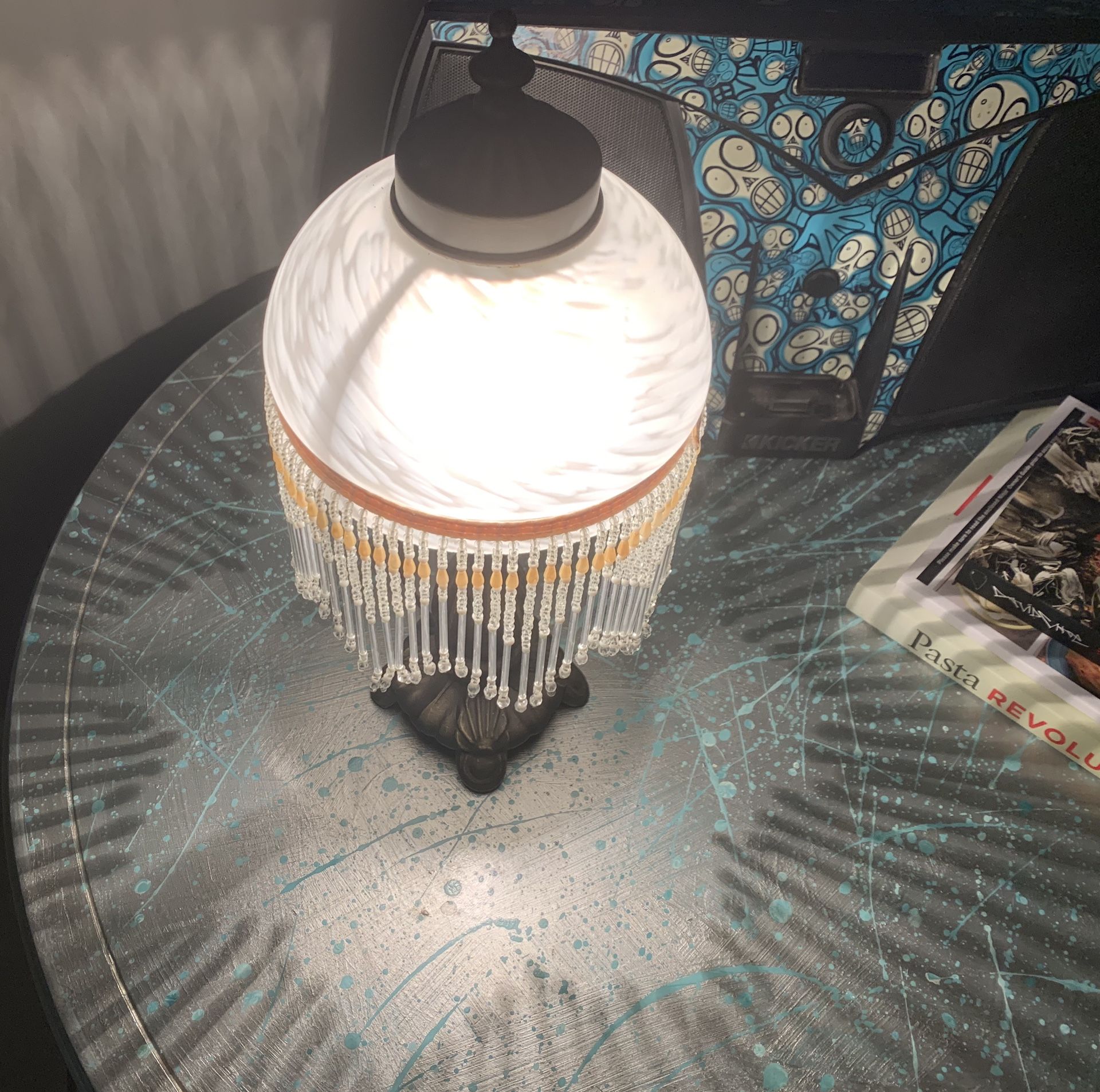 Antique beaded lamp