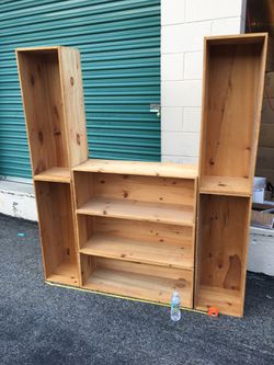 Solid wood rustic adjustable storage crates bookshelves. Lots of combinations $15 each crate Thumbnail