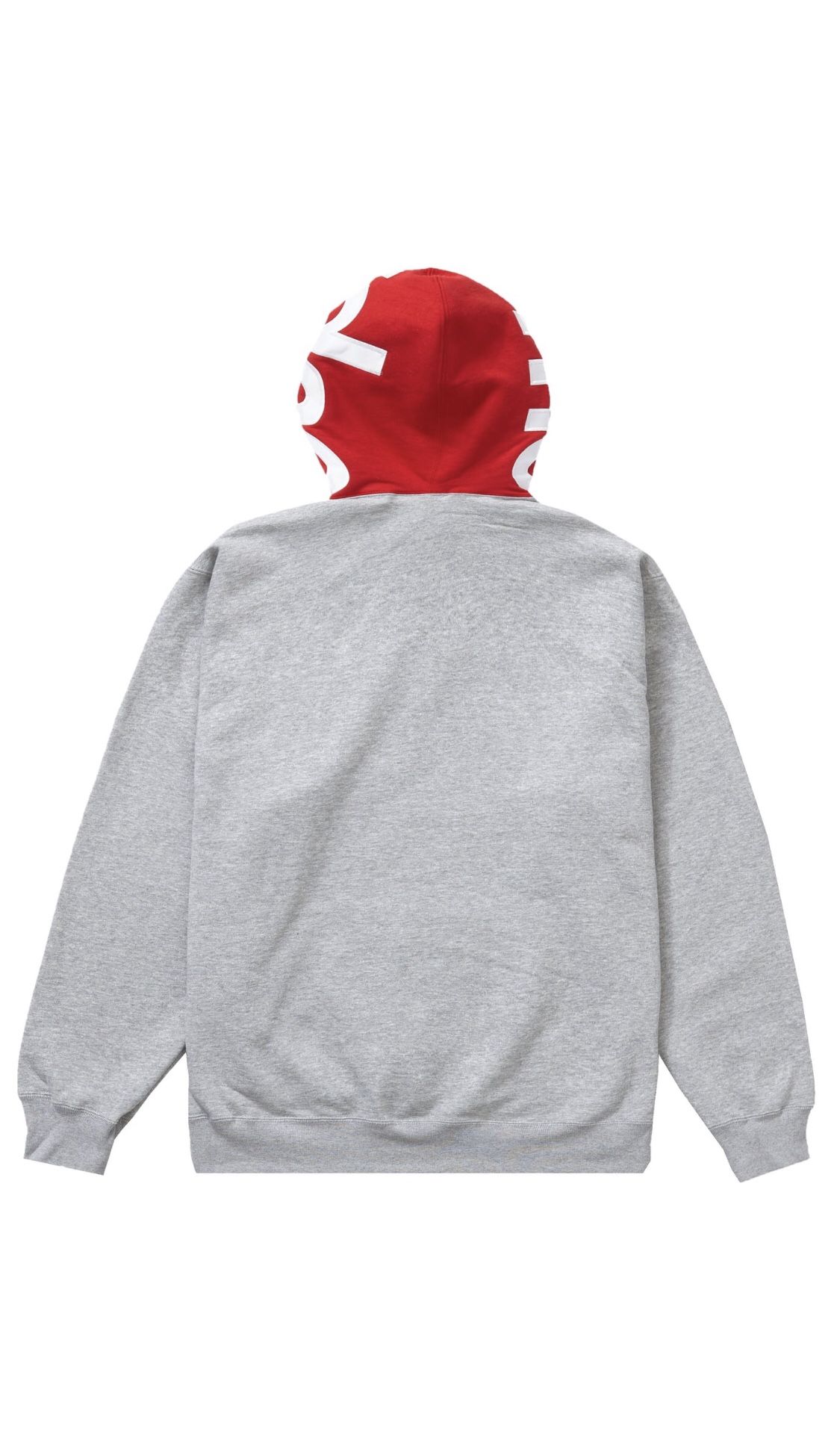 Supreme Contrast Hooded Sweatshirt Hoodies Heather Grey Size XL