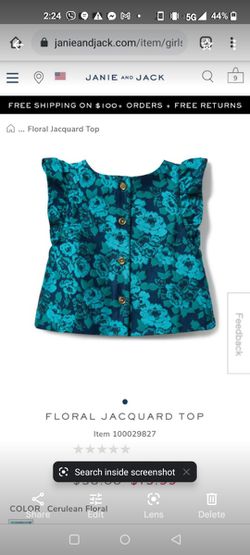 Janie And Jack Floral Jacquard Top ( Size 2T ) Thumbnail
