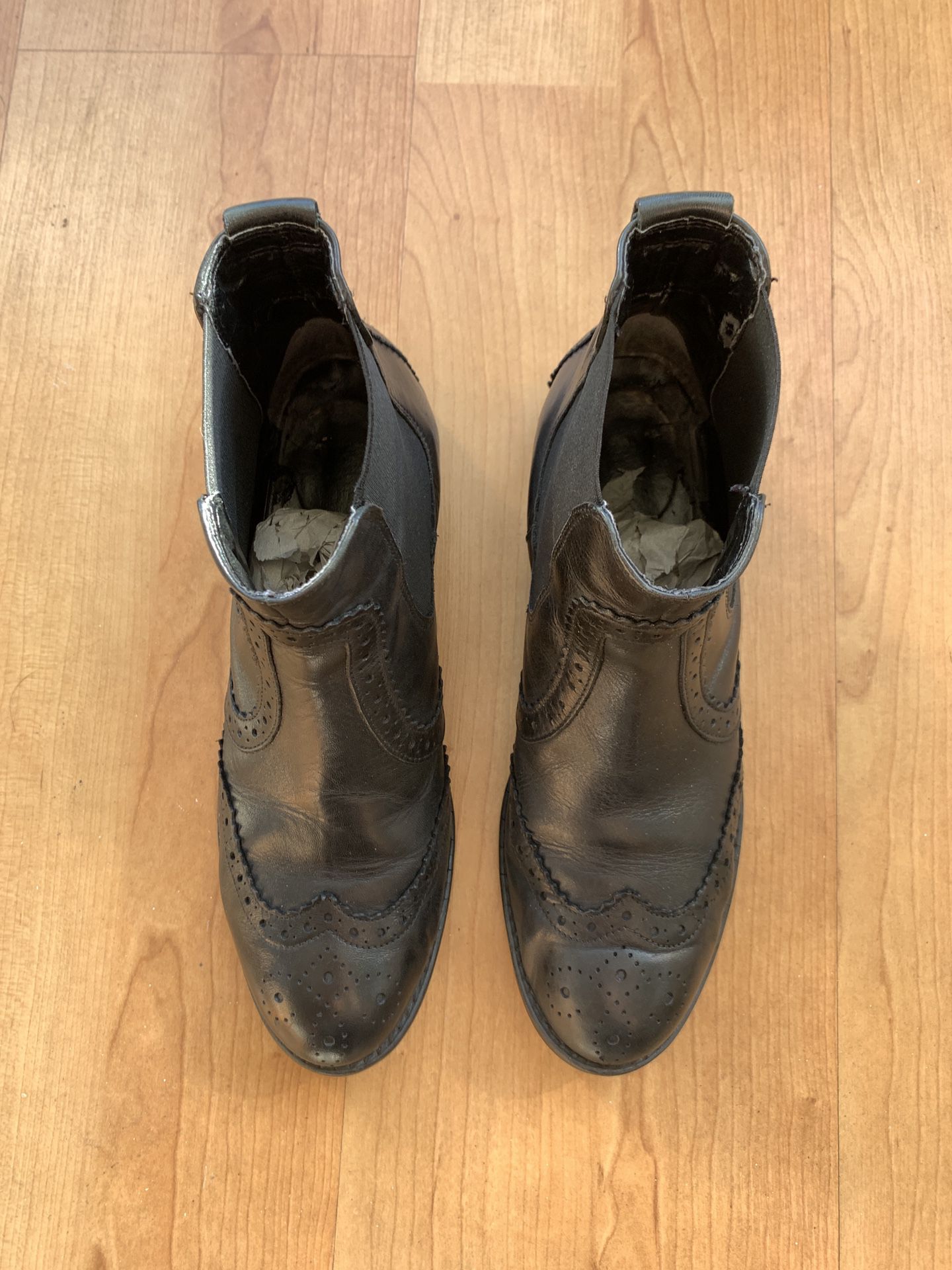 Women Leather Black Chelsea Boots 