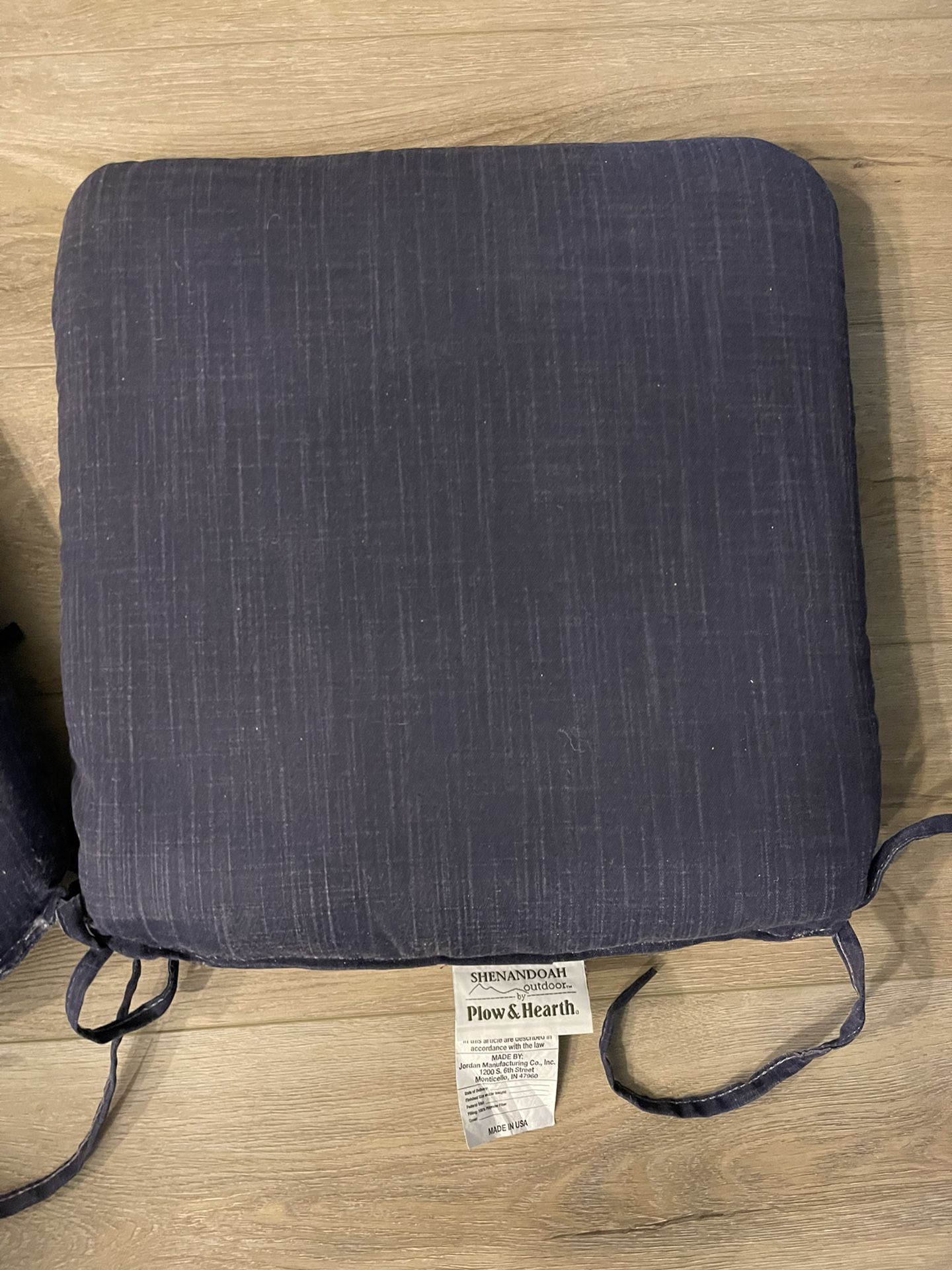 Pair Of Plow and Hearth Navy Outdoor Chair Cushions  